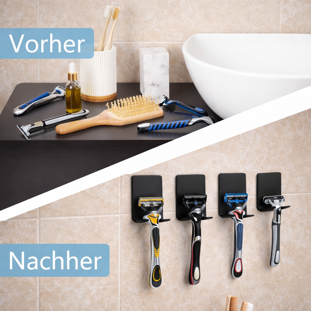 Rasiererhalter Schwarz (4er Set)