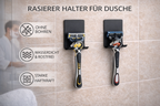 Rasiererhalter Schwarz (4er Set)