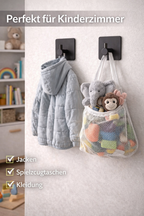 Handtuchhaken Schwarz (4 Stück)